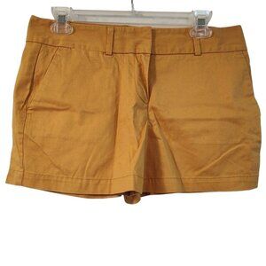 Ann Taylor Loft Yellow Chino Shorts Women Size 4 Pockets Casual Vacay Vacation